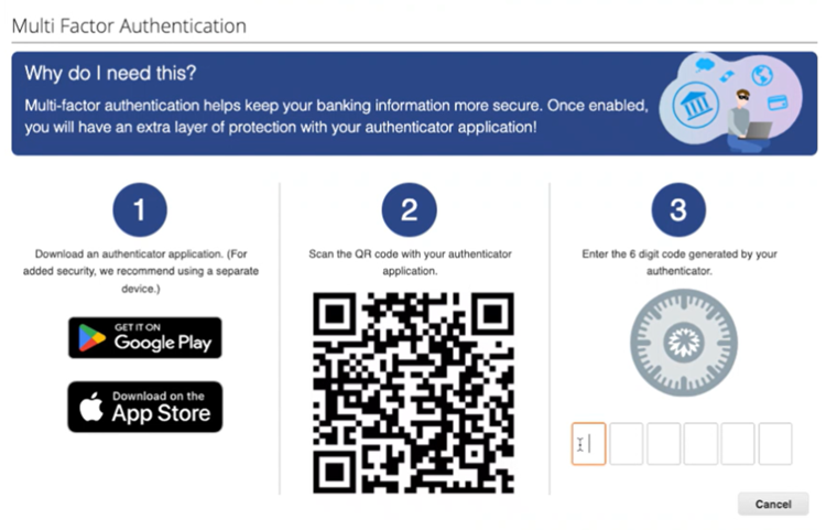 Steps to enable multi factor authentication