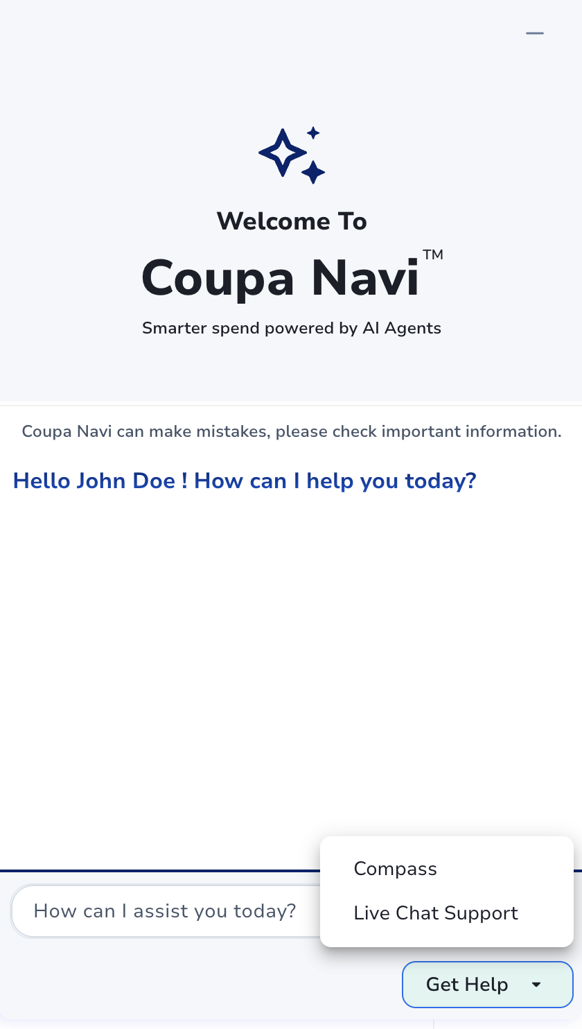 Navi screenshot with Get Help options
