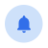 A blue bell icon centered in a light blue circle, typically used as a user interface element to indicate notifications or alerts