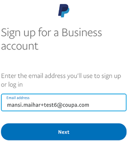 PayPal enter your email address