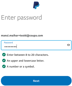 PayPal enter your password
